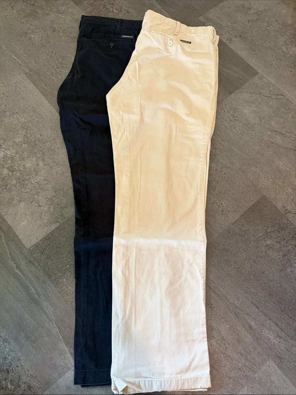 Eddie Bauer Men's Chinos in Black and Cream